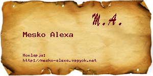 Mesko Alexa névjegykártya